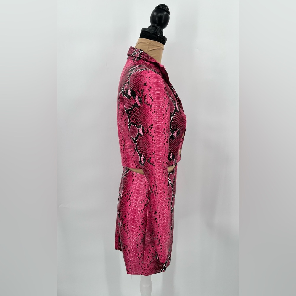 L'ATISTE Hot Pink Snake Print Crop Blazer & Mini Skirt Set - Picture 3 of 13